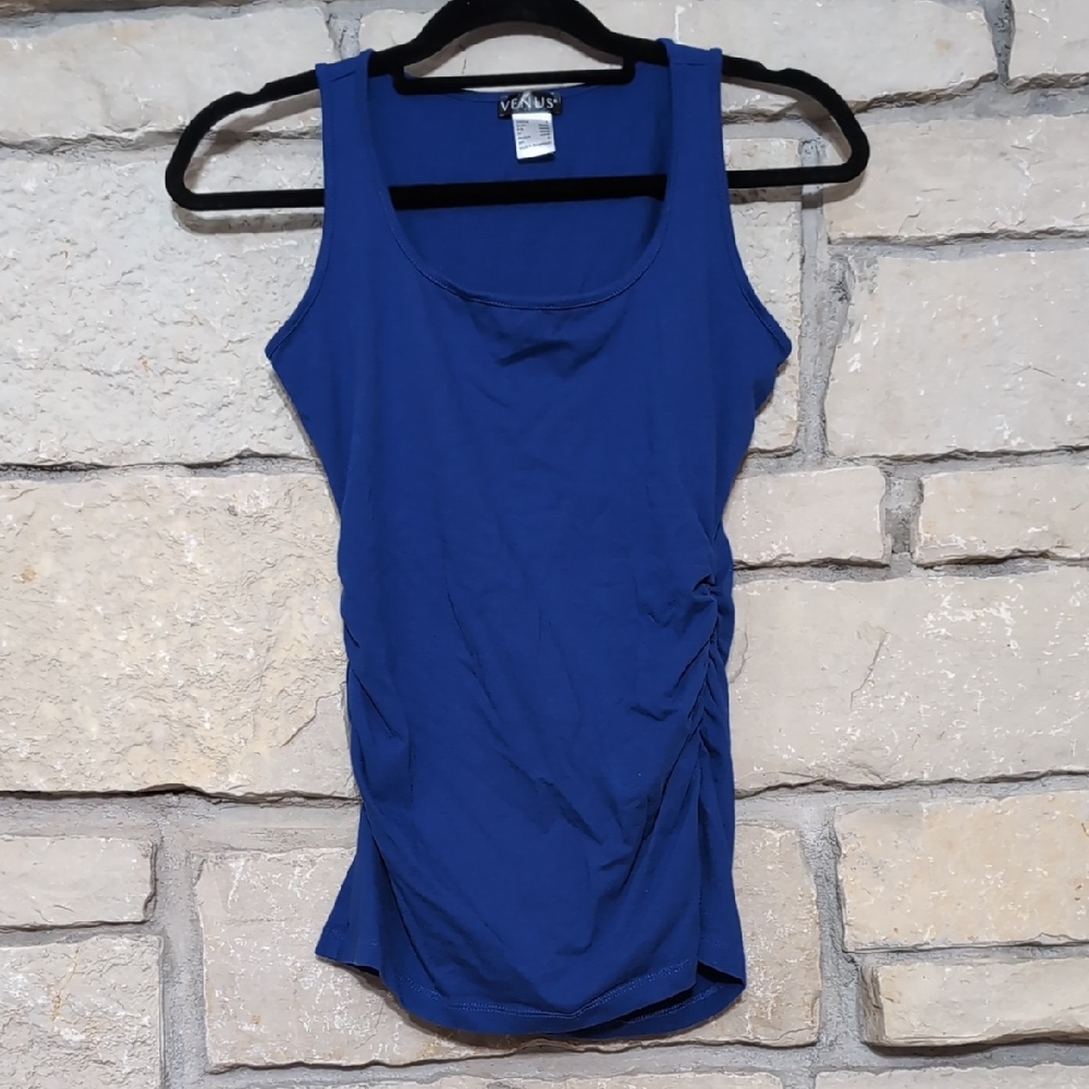 $5 Bundled! Venus Ruched Blue Tank Top